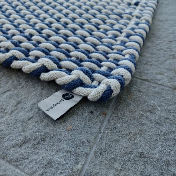 Badrumsmatta Rep-Recycled. Navy/Natur - Bild 2