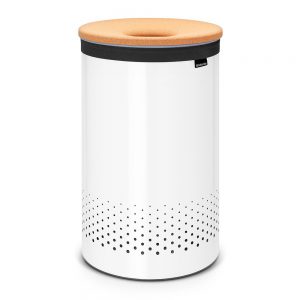 Brabantia Tvättkorg med korklock 60L Vit