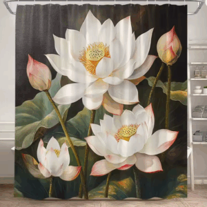 Duschdraperi Lotusblommor