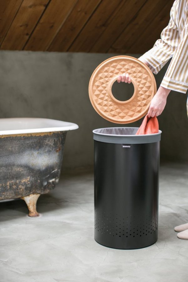 Brabantia Tvättkorg med korklock 35L Svart - Bild 4