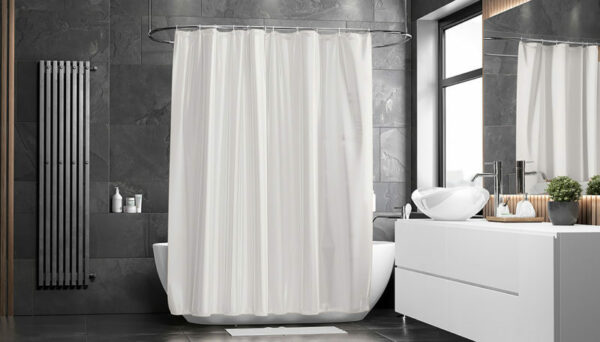 Duschdraperi Match Vit 200x240cm extra höjd