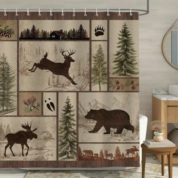 Duschdraperi Forest animals